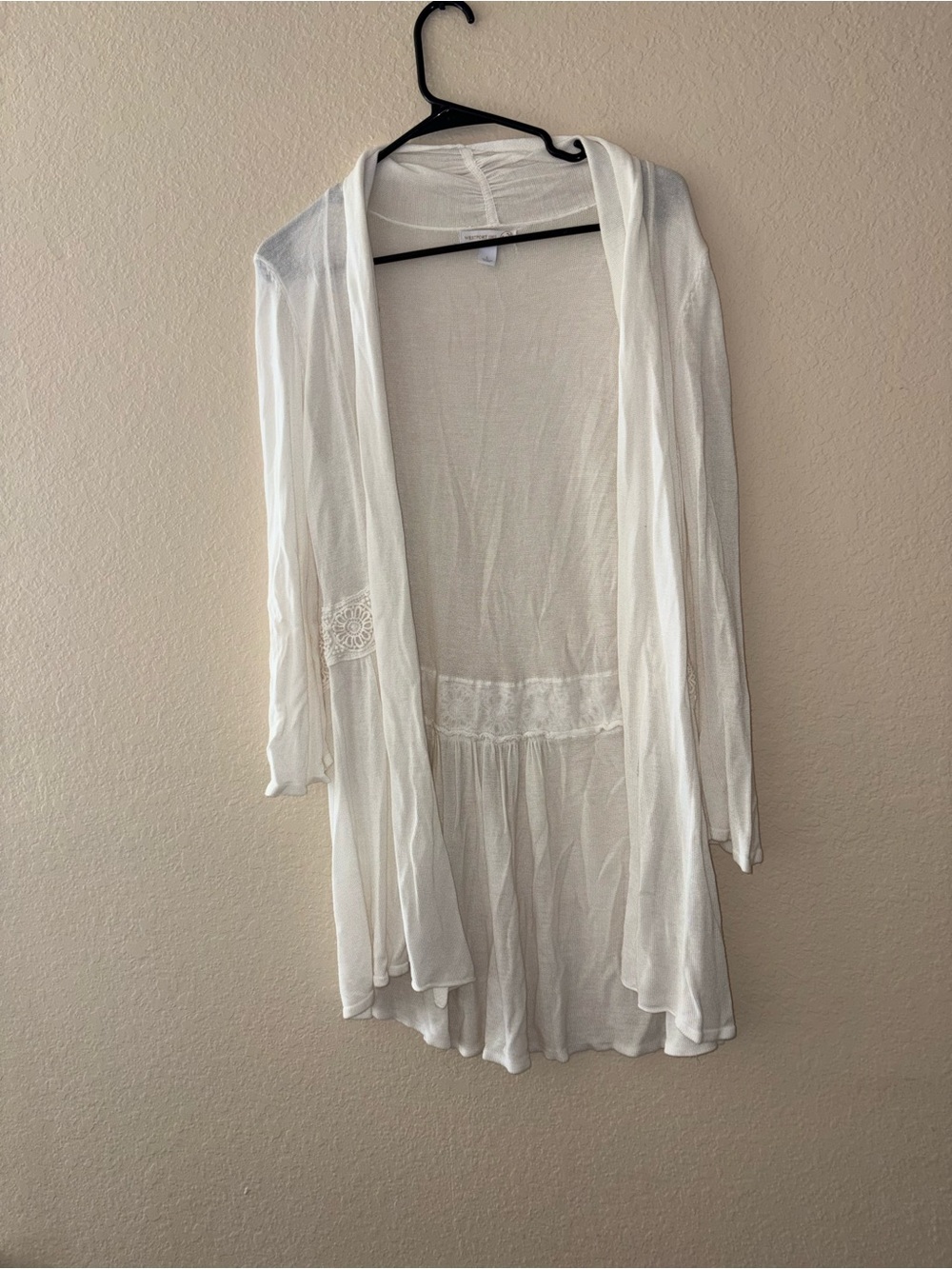 Cream Knit Rayon Sweater Cardigan